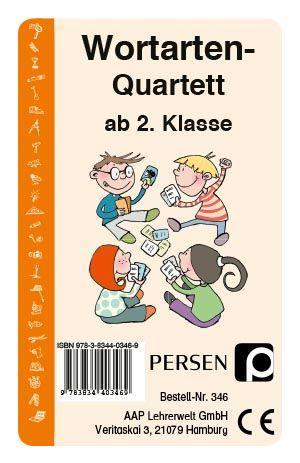 Das Wortarten-Quartett, ab 2. Klasse 